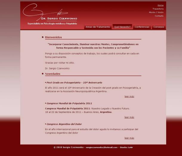 Dr. Sergio Czerwonko .:. Psicolog�a M�dica y Psiquiatr�a