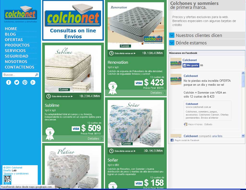 Colchonet, sitio responsivo